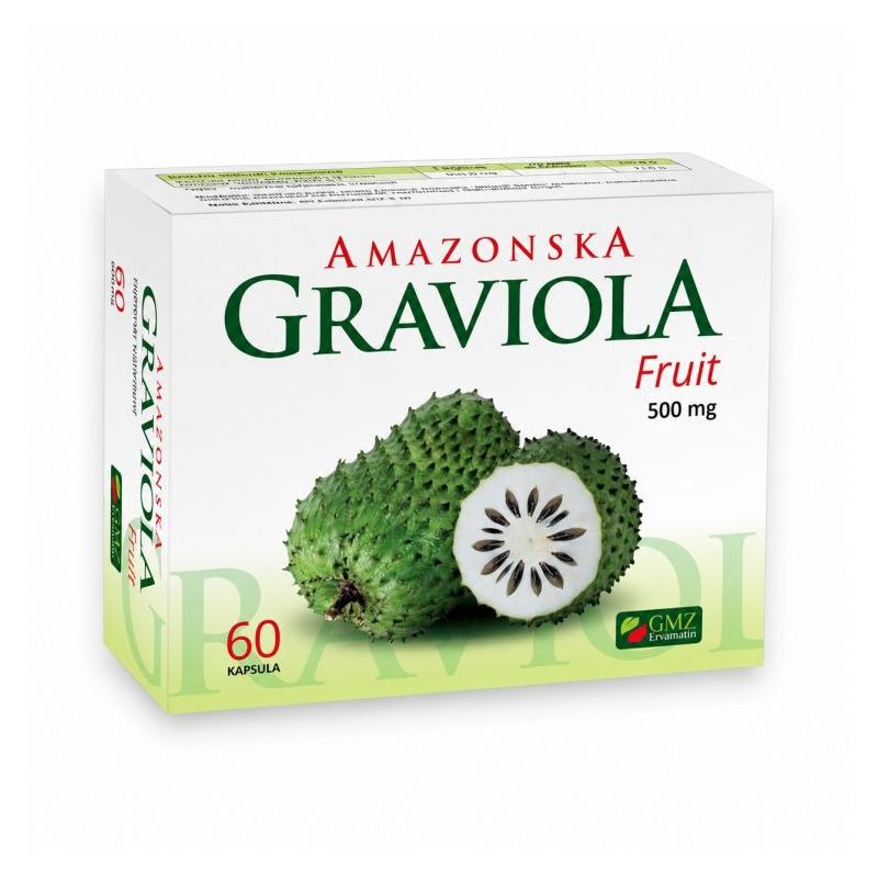 Amazonska Graviola 500 mg ekstrakt ploda Annona muricata &ndash; 60 kapsula