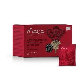 Crvena aktivirana Maca prah – kutija 150g (30x5g) Bioandina