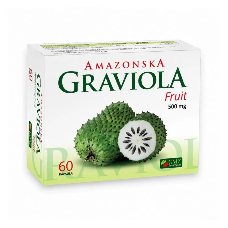 Amazonska Graviola 500 mg ekstrakt ploda Annona muricata &ndash; 60 kapsula