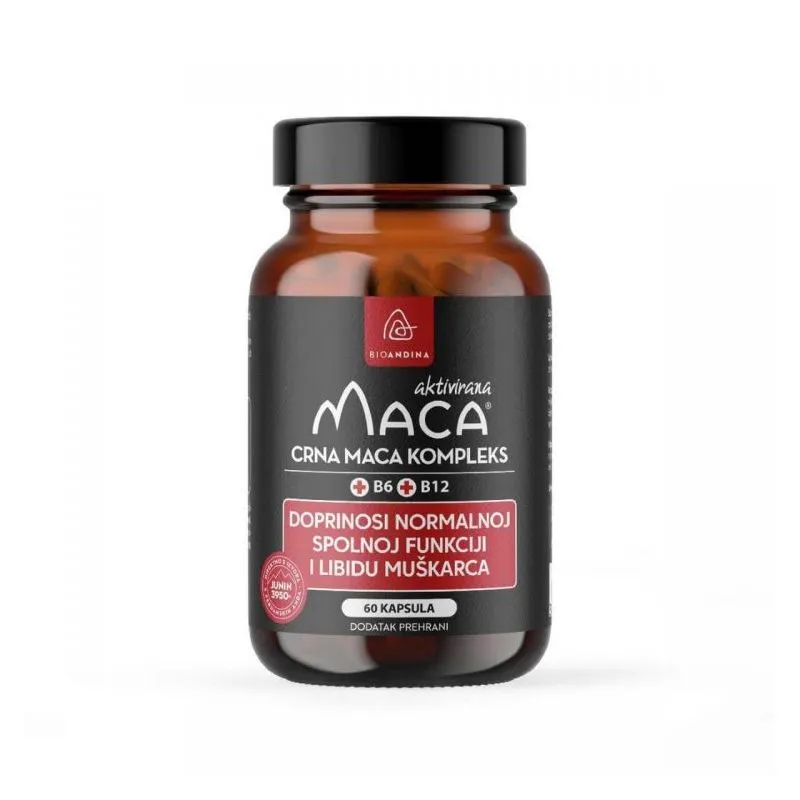 Crna aktivirana maca kompleks – kapsule (3000mg) Bioandina