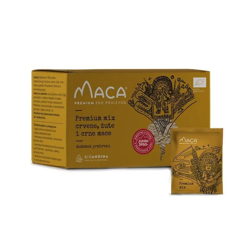 Premium MIX aktivirana Maca prah – kutija 150g (30x5g) Bioandina