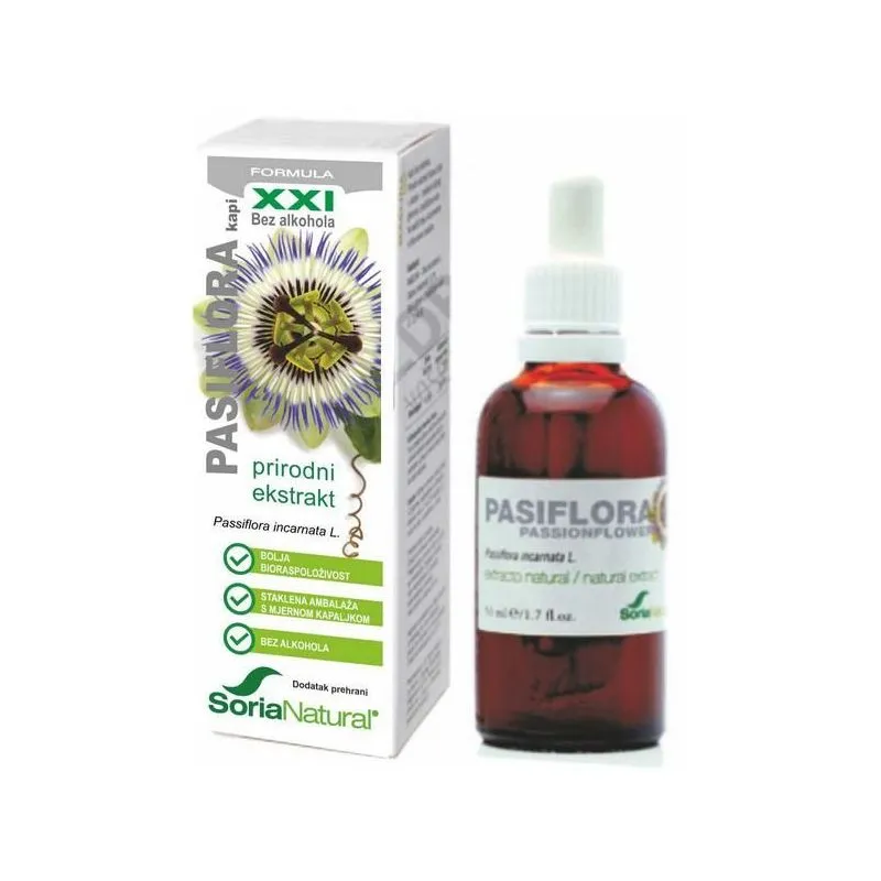 Pasiflora bezalkoholni ekstrakt 50 ml Soria Natural