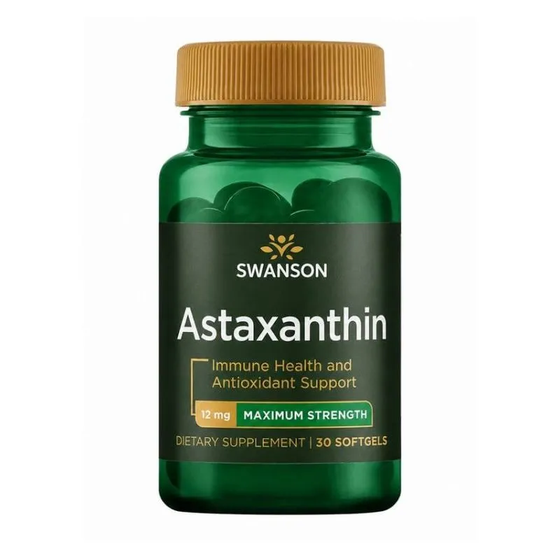 Swanson Astaksantin 12 mg &ndash; pakiranje od 30 mekih kapsula